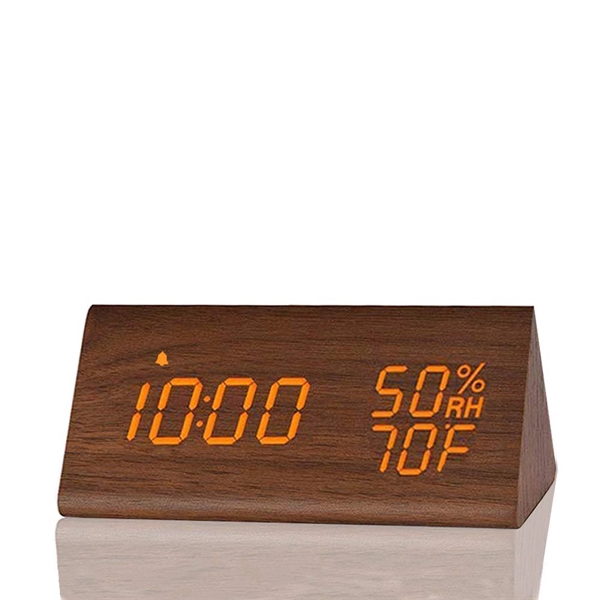 Wooden Digital Alarm Clock - Wooden Digital Alarm Clock - Image 2 of 4