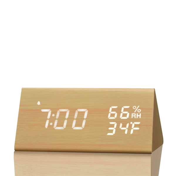 Wooden Digital Alarm Clock - Wooden Digital Alarm Clock - Image 4 of 4