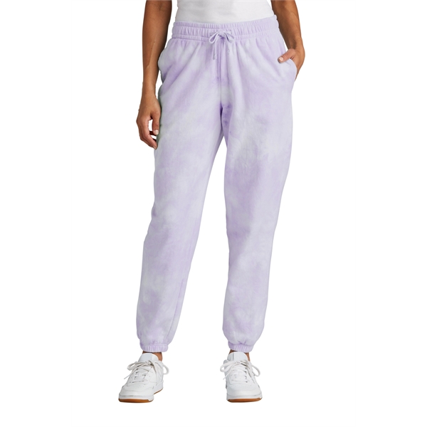 Custom Port & Co Women's Beach Wash Cloud Tie-Dye Sweatpant
