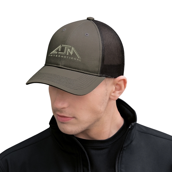 6 Panel Enzyme Washed Deluxe Chino Twill/Soft Nylon Mesh Cap - 6 Panel Enzyme Washed Deluxe Chino Twill/Soft Nylon Mesh Cap - Image 12 of 19