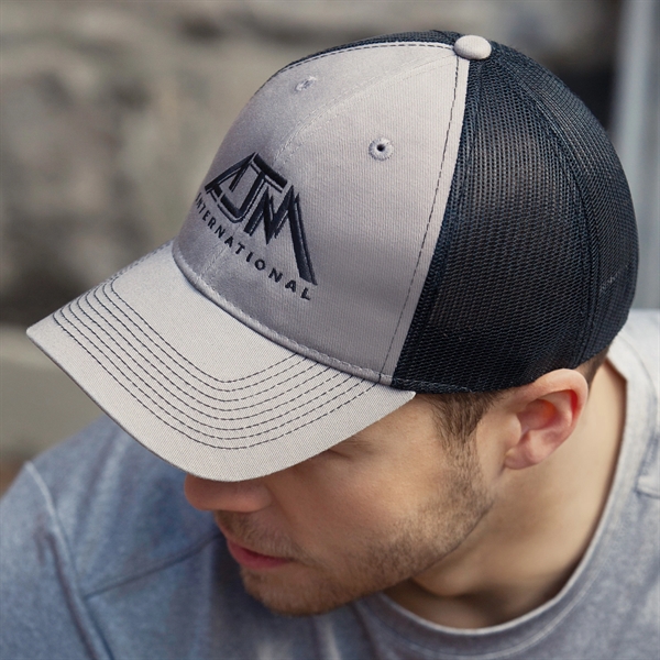 6 Panel Enzyme Washed Deluxe Chino Twill/Soft Nylon Mesh Cap - 6 Panel Enzyme Washed Deluxe Chino Twill/Soft Nylon Mesh Cap - Image 14 of 19