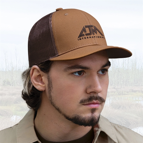 6 Panel Pro-Round Duck Canvas (Mesh Back) Baseball Cap - 6 Panel Pro-Round Duck Canvas (Mesh Back) Baseball Cap - Image 6 of 11
