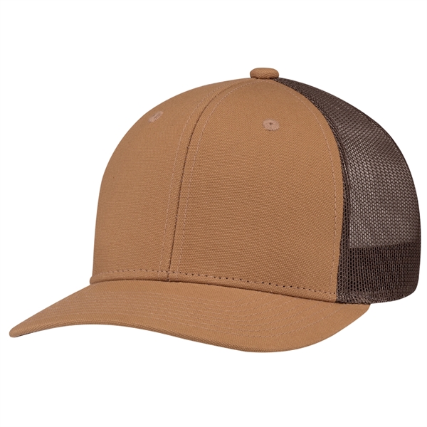 6 Panel Pro-Round Duck Canvas (Mesh Back) Baseball Cap - 6 Panel Pro-Round Duck Canvas (Mesh Back) Baseball Cap - Image 4 of 11