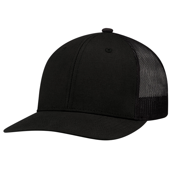 6 Panel Pro-Round Duck Canvas (Mesh Back) Baseball Cap - 6 Panel Pro-Round Duck Canvas (Mesh Back) Baseball Cap - Image 1 of 11