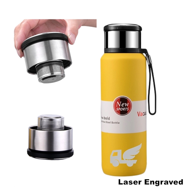 Stainless Steel Insulated Tea Infuser Thermos Travel Bottle - Stainless Steel Insulated Tea Infuser Thermos Travel Bottle - Image 14 of 15