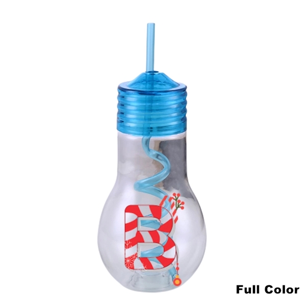 Party Favors Juice Bottle Clear Light Bulb Cup with Straw - Party Favors Juice Bottle Clear Light Bulb Cup with Straw - Image 1 of 8