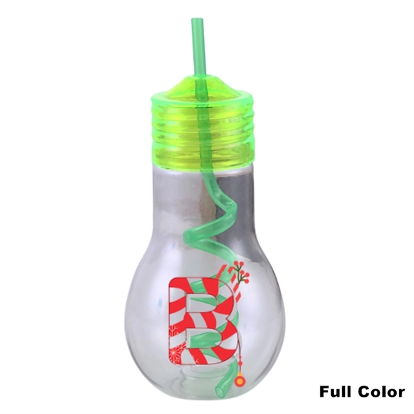 Party Favors Juice Bottle Clear Light Bulb Cup with Straw - Party Favors Juice Bottle Clear Light Bulb Cup with Straw - Image 3 of 8