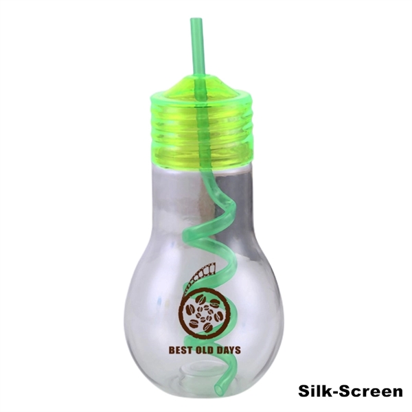 Party Favors Juice Bottle Clear Light Bulb Cup with Straw - Party Favors Juice Bottle Clear Light Bulb Cup with Straw - Image 4 of 8