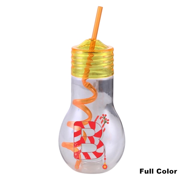 Party Favors Juice Bottle Clear Light Bulb Cup with Straw - Party Favors Juice Bottle Clear Light Bulb Cup with Straw - Image 5 of 8