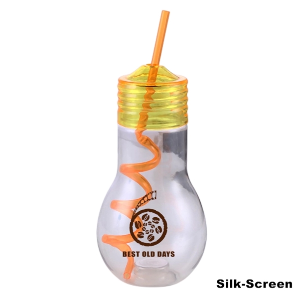 Party Favors Juice Bottle Clear Light Bulb Cup with Straw - Party Favors Juice Bottle Clear Light Bulb Cup with Straw - Image 6 of 8