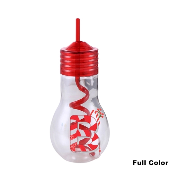 Party Favors Juice Bottle Clear Light Bulb Cup with Straw - Party Favors Juice Bottle Clear Light Bulb Cup with Straw - Image 7 of 8