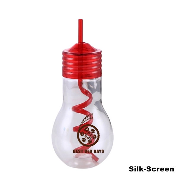 Party Favors Juice Bottle Clear Light Bulb Cup with Straw - Party Favors Juice Bottle Clear Light Bulb Cup with Straw - Image 8 of 8