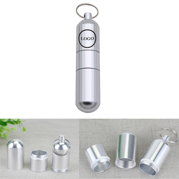 Portable Aluminum Alloy Pill Case With Keychain - Portable Aluminum Alloy Pill Case With Keychain - Image 0 of 0