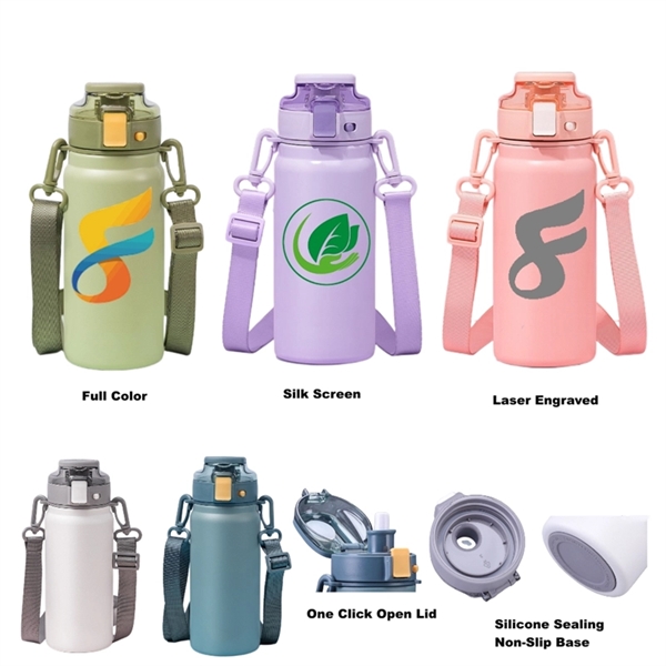 20 oz Insulated Water Bottle With Handles & Strap - 20 oz Insulated Water Bottle With Handles & Strap - Image 0 of 18