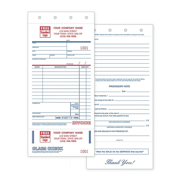 Service Order Forms with Claim Check And Carbons - Service Order Forms with Claim Check And Carbons - Image 0 of 0