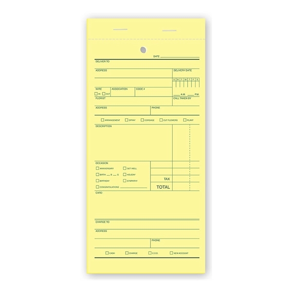 Florist Sales Order Forms, Padded - Florist Sales Order Forms, Padded - Image 0 of 0