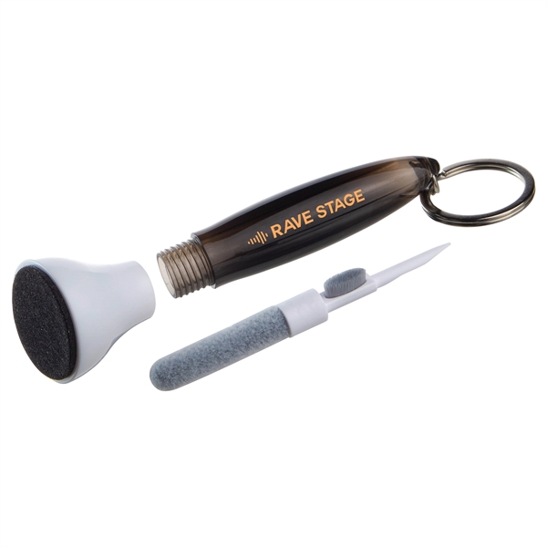 Custom Swab Microfiber Earbud & Screen Cleaner with Key Ring