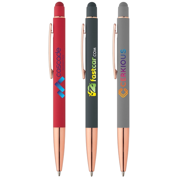 Sonic Softy Rose Gold Gel Pen with Stylus - ColorJet - Sonic Softy Rose Gold Gel Pen with Stylus - ColorJet - Image 0 of 3