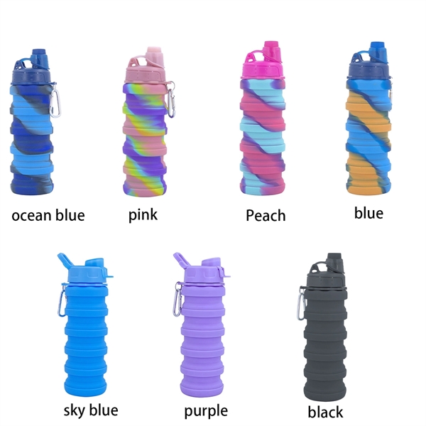 Rainbow Collapsible Sports Water Bottles - Rainbow Collapsible Sports Water Bottles - Image 1 of 3
