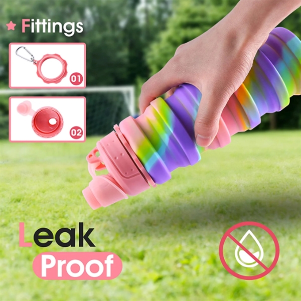 Rainbow Collapsible Sports Water Bottles - Rainbow Collapsible Sports Water Bottles - Image 3 of 3