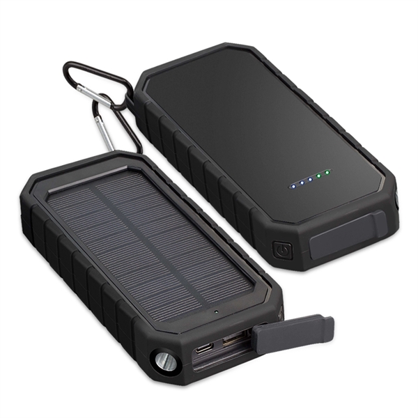 Wireless Solar Power Bank w/ Flashlight - 10000mAh - Wireless Solar Power Bank w/ Flashlight - 10000mAh - Image 6 of 7