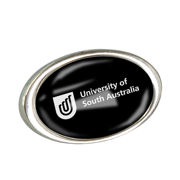 1-1/4" x 7/8" Oval Graphic Pin - Made In USA - 1-1/4" x 7/8" Oval Graphic Pin - Made In USA - Image 1 of 4