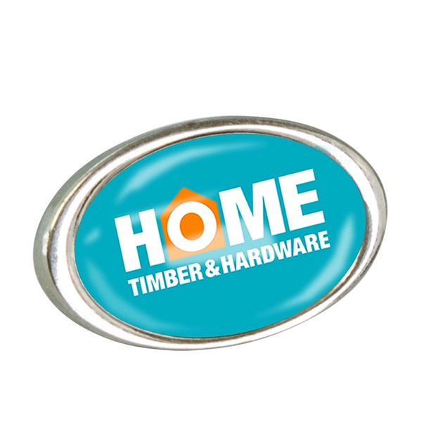 1-1/4" x 7/8" Oval Graphic Pin - Made In USA - 1-1/4" x 7/8" Oval Graphic Pin - Made In USA - Image 3 of 4