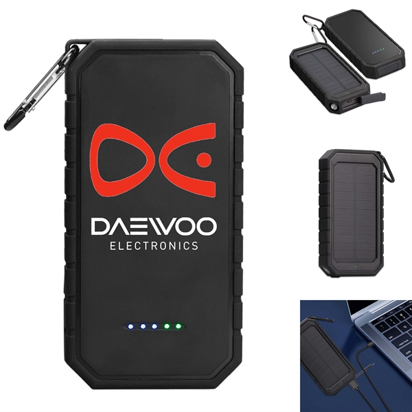 Wireless Solar Power Bank w/ Flashlight - 10000mAh - Wireless Solar Power Bank w/ Flashlight - 10000mAh - Image 0 of 7