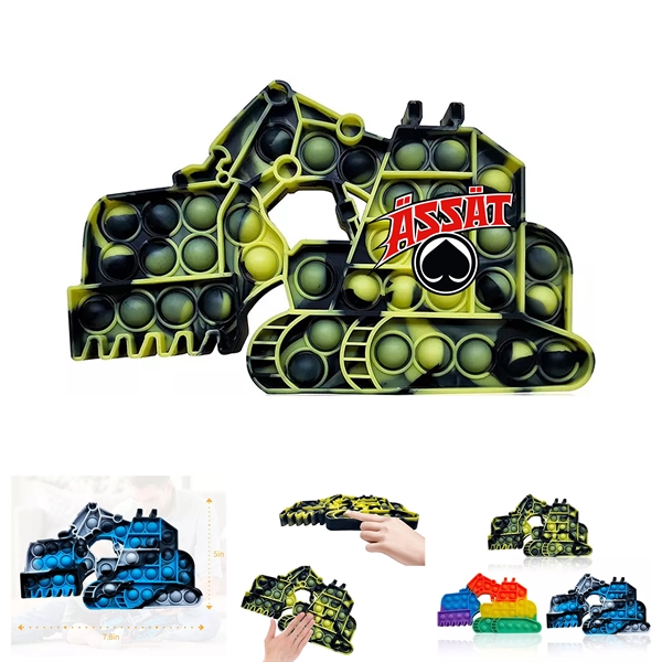 Pop It Fidget Toy - Excavator Shaped Full Color - Pop It Fidget Toy - Excavator Shaped Full Color - Image 0 of 4