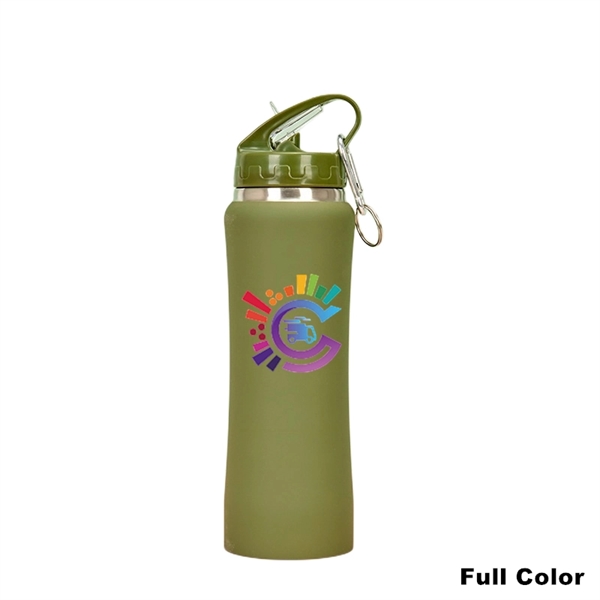 Double Wall Stainless Steel Water Bottle With Carabiner - Double Wall Stainless Steel Water Bottle With Carabiner - Image 1 of 16