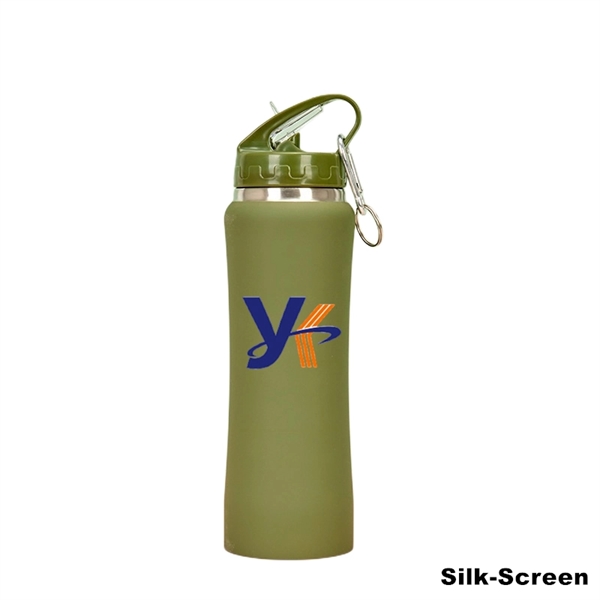 Double Wall Stainless Steel Water Bottle With Carabiner - Double Wall Stainless Steel Water Bottle With Carabiner - Image 2 of 16