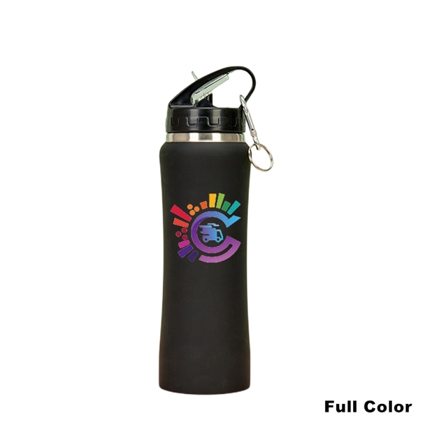 Double Wall Stainless Steel Water Bottle With Carabiner - Double Wall Stainless Steel Water Bottle With Carabiner - Image 3 of 16
