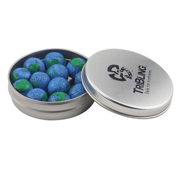 Round Tin with Chocolate Footballs