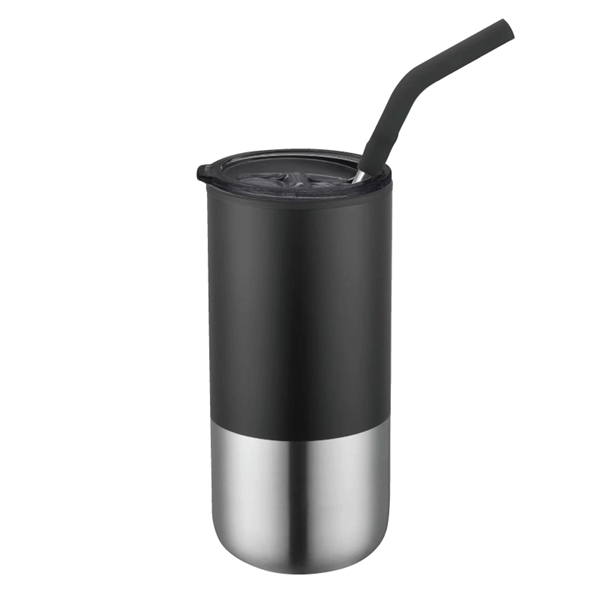 Custom Emery 18 oz. Double Walled Stainless Steel Tumbler w/Straw