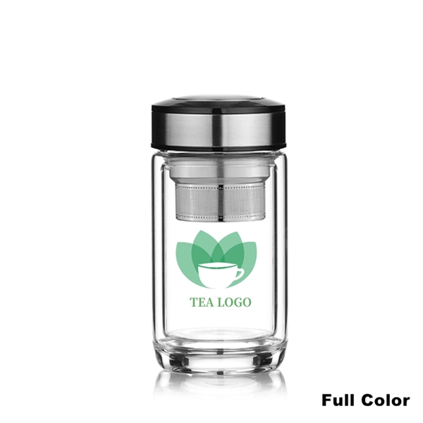 12 oz Office Double Wall Glass Infuser Bottle Tea Tumbler - 12 oz Office Double Wall Glass Infuser Bottle Tea Tumbler - Image 5 of 6