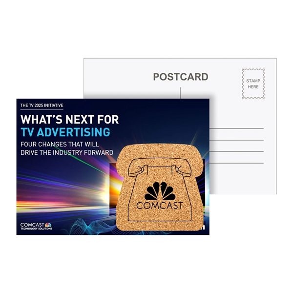 Post Card with Phone Shaped Cork Coaster