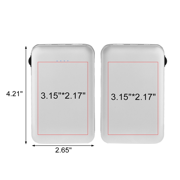Drum 5000mAh Power Bank with Built-in Cable - Drum 5000mAh Power Bank with Built-in Cable - Image 8 of 8