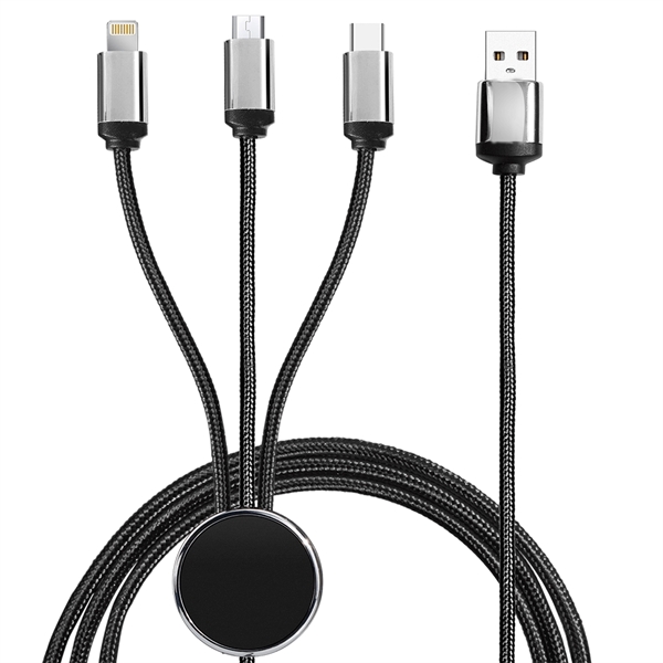 Modesto Back-lit 3-in-1 Charging Cable - Modesto Back-lit 3-in-1 Charging Cable - Image 4 of 5