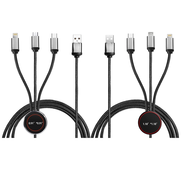 Modesto Back-lit 3-in-1 Charging Cable - Modesto Back-lit 3-in-1 Charging Cable - Image 5 of 5