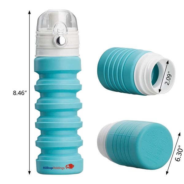 Pearch 17oz Silicone Collapsible Water Bottle - Pearch 17oz Silicone Collapsible Water Bottle - Image 3 of 15