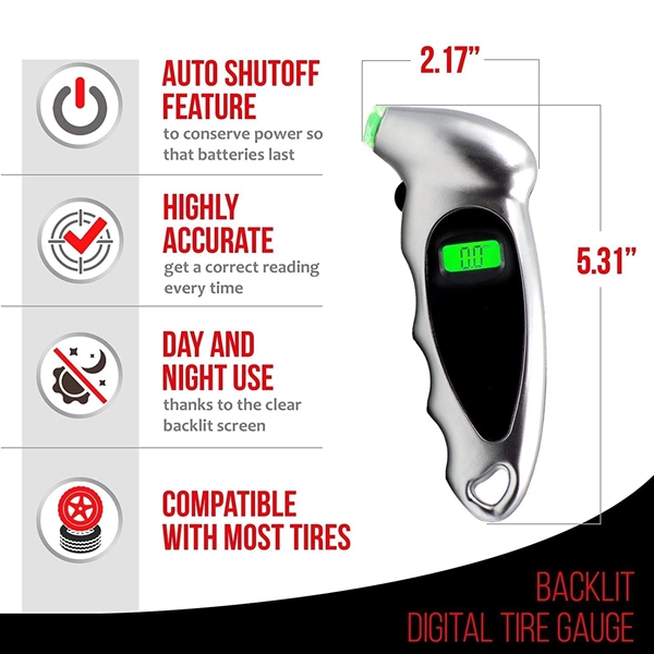 Digital Tire Pressure Gauge - Digital Tire Pressure Gauge - Image 3 of 5