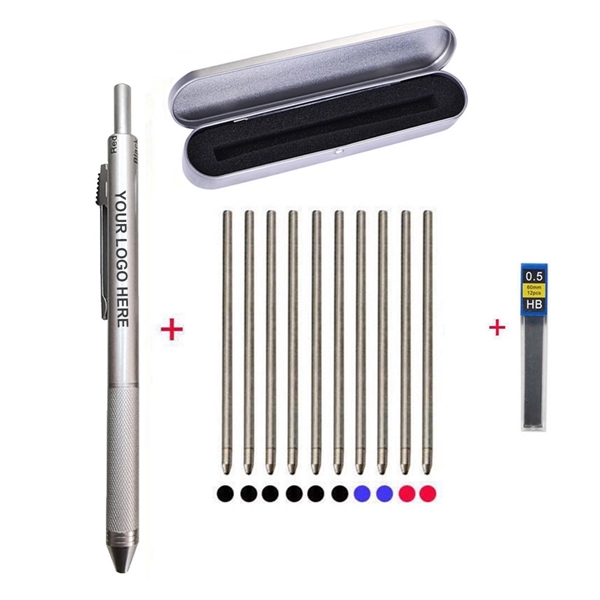4 in1 Color Refillable Mechanical Ballpoint Pen Set - 4 in1 Color Refillable Mechanical Ballpoint Pen Set - Image 0 of 6