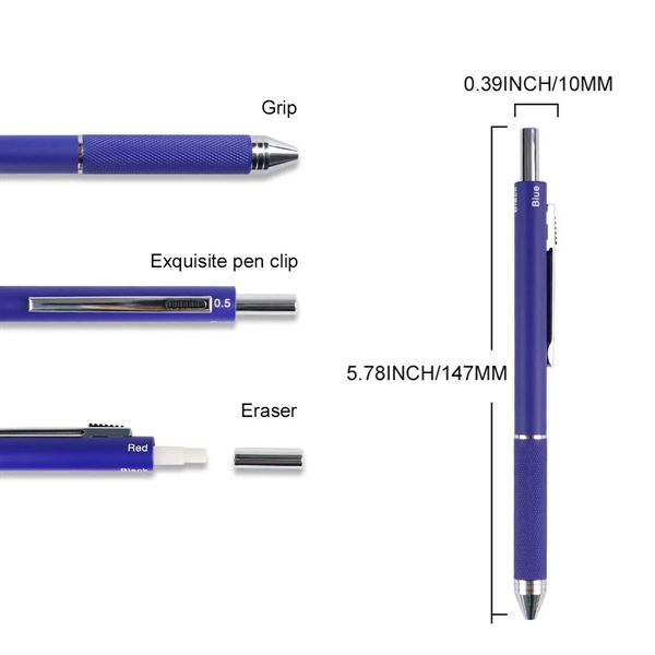4 in1 Color Refillable Mechanical Ballpoint Pen Set - 4 in1 Color Refillable Mechanical Ballpoint Pen Set - Image 4 of 6