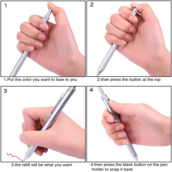 4 in1 Color Refillable Mechanical Ballpoint Pen Set - 4 in1 Color Refillable Mechanical Ballpoint Pen Set - Image 5 of 6
