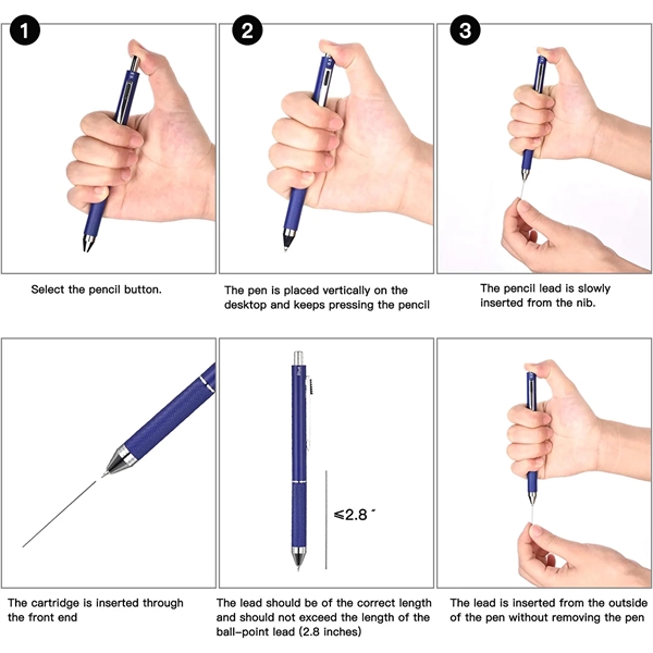 4 in1 Color Refillable Mechanical Ballpoint Pen Set - 4 in1 Color Refillable Mechanical Ballpoint Pen Set - Image 6 of 6