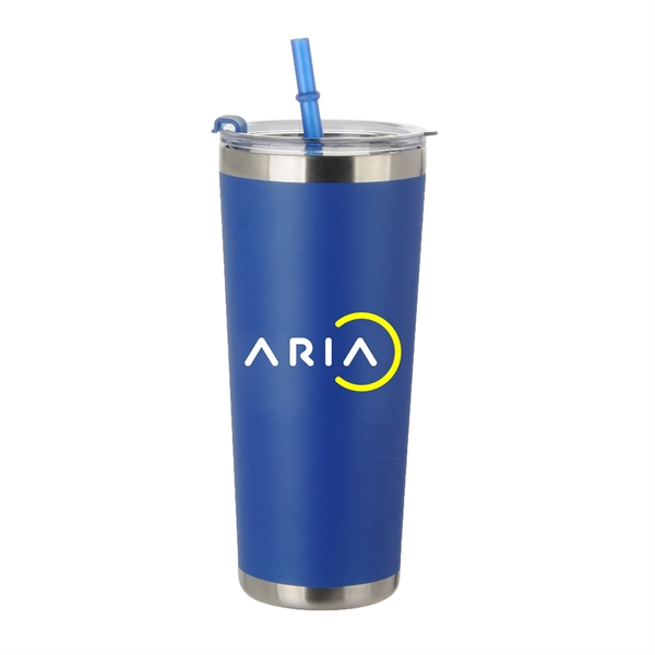 20 oz. Stainless Steel Tumbler with Straw - 20 oz. Stainless Steel Tumbler with Straw - Image 2 of 5