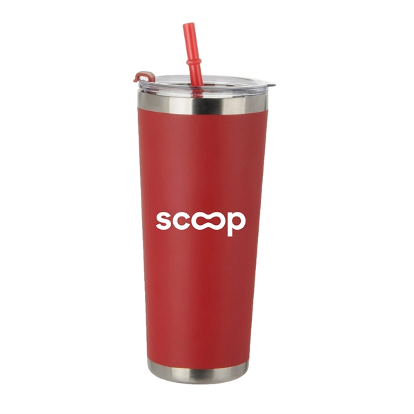 20 oz. Stainless Steel Tumbler with Straw - 20 oz. Stainless Steel Tumbler with Straw - Image 3 of 5