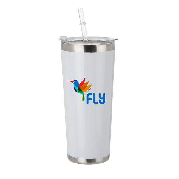 20 oz. Stainless Steel Tumbler with Straw - 20 oz. Stainless Steel Tumbler with Straw - Image 5 of 5