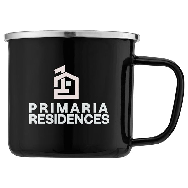13 oz. Enamel Campfire Mug with Stainless Steel Rim - 13 oz. Enamel Campfire Mug with Stainless Steel Rim - Image 1 of 3