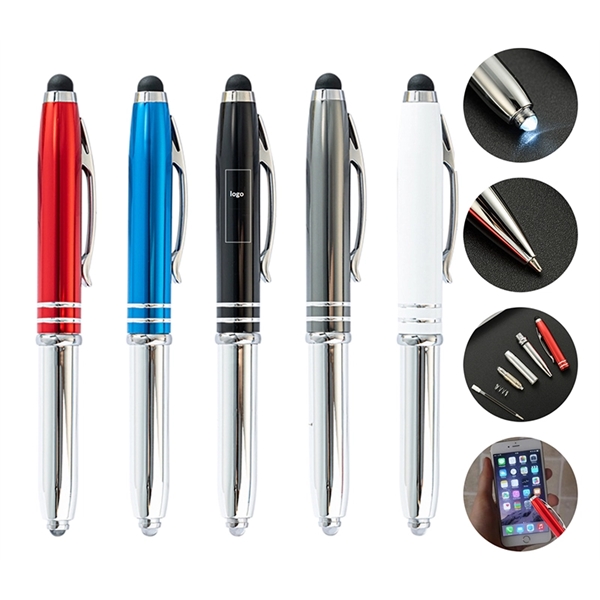 3-in-1 Stylus Pen with LED Light - 3-in-1 Stylus Pen with LED Light - Image 6 of 7